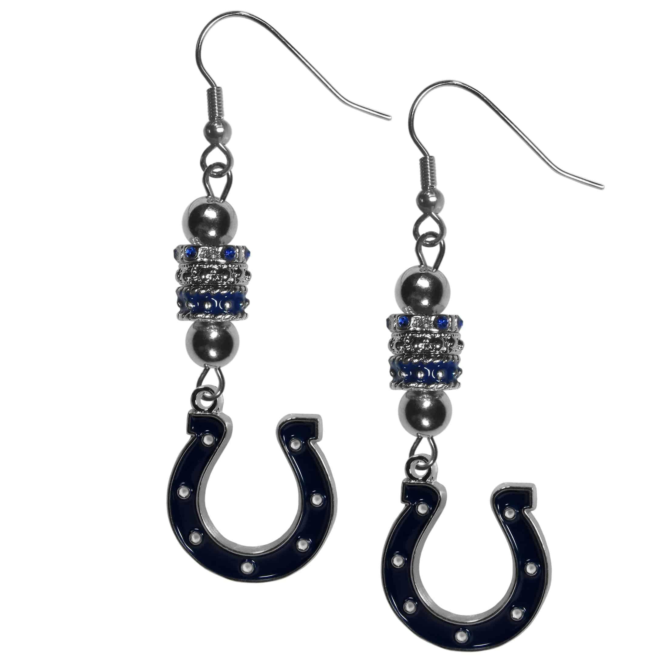 Indianapolis Colts Euro Bead Earrings (SSKG) - 757 Sports Collectibles