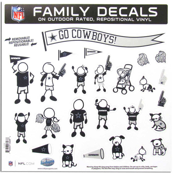 Dallas Cowboys Family Decal Set Large (SSKG) - 757 Sports Collectibles