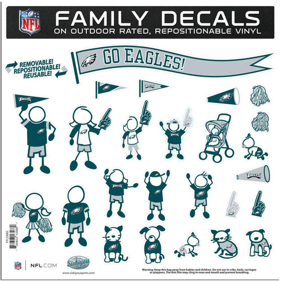 Philadelphia Eagles Family Decal Set Large (SSKG) - 757 Sports Collectibles