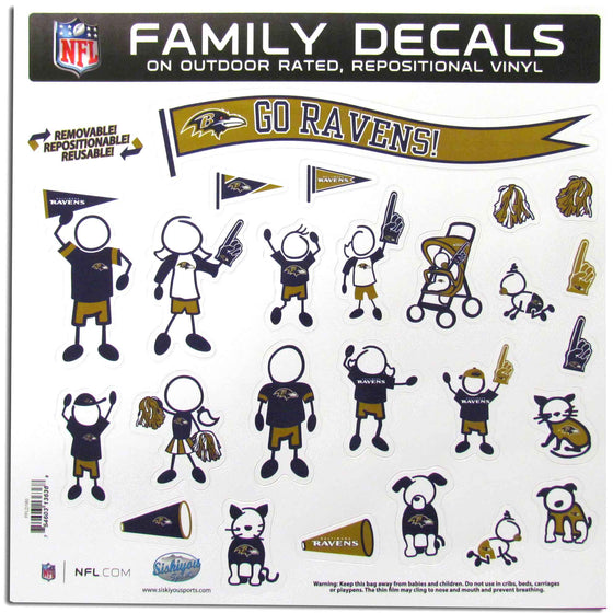Baltimore Ravens Family Decal Set Large (SSKG) - 757 Sports Collectibles