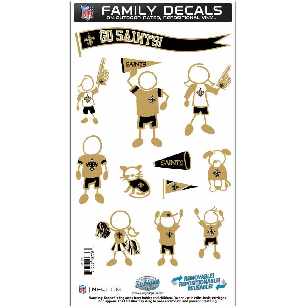 New Orleans Saints Family Decal Set Medium (SSKG) - 757 Sports Collectibles