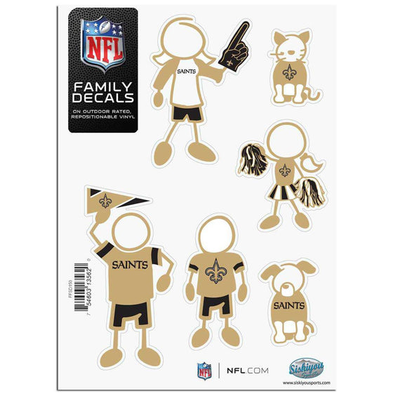 New Orleans Saints Family Decal Set Small (SSKG) - 757 Sports Collectibles