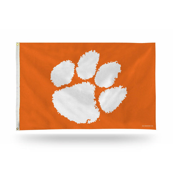 CLEMSON Tigers BANNER FLAG (ORANGE W/WHITE PAW) (Rico) - 757 Sports Collectibles