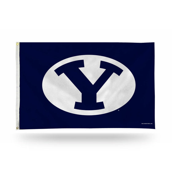 BRIGHAM YOUNG BYU COUGARS "OVAL Y LOGO" BANNER FLAG (Rico) - 757 Sports Collectibles