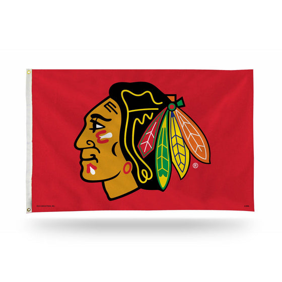Chicago BLACKHAWKS RED BANNER FLAG (Rico) - 757 Sports Collectibles