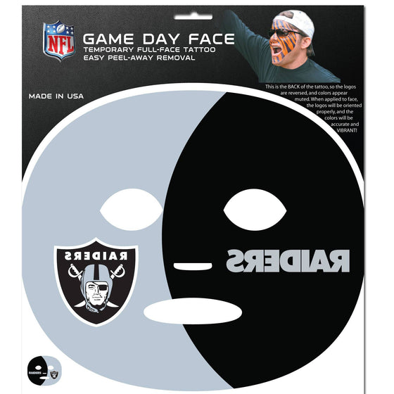 Oakland Raiders Game Face Temporary Tattoo (SSKG) - 757 Sports Collectibles