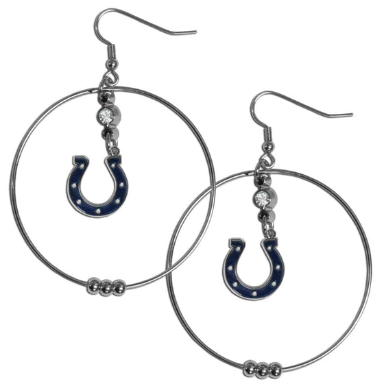 Indianapolis Colts 2 Inch Hoop Earrings (SSKG) - 757 Sports Collectibles