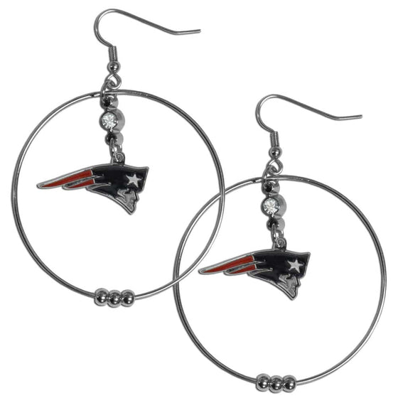 New England Patriots 2 Inch Hoop Earrings (SSKG) - 757 Sports Collectibles