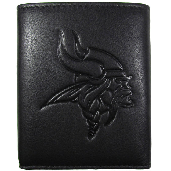 Minnesota Vikings Embossed Leather Tri-fold Wallet (SSKG) - 757 Sports Collectibles