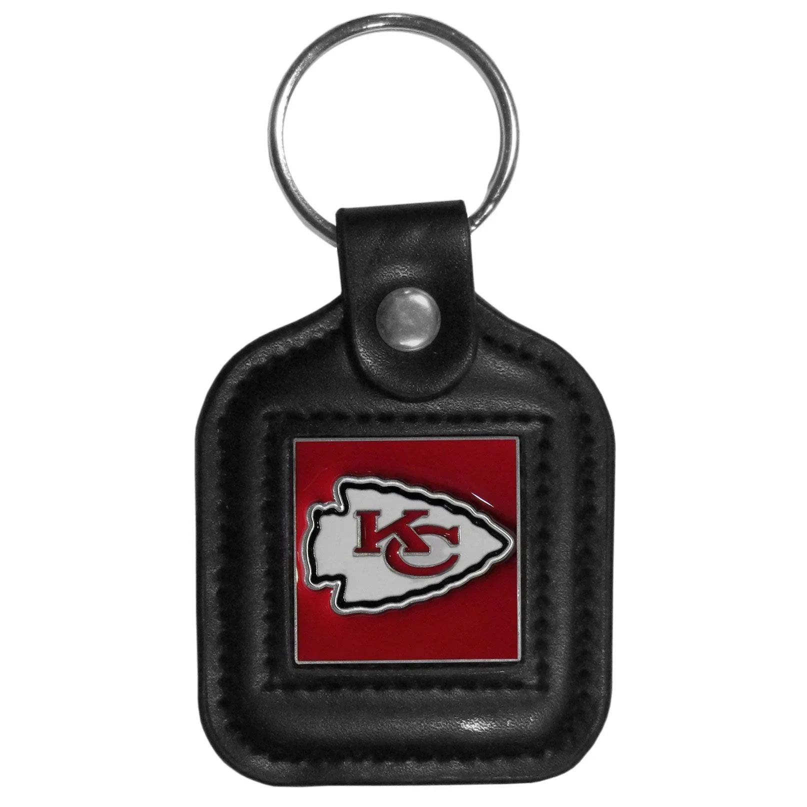 Kansas City Chiefs Square Leatherette Key Chain (SSKG) - 757 Sports Collectibles