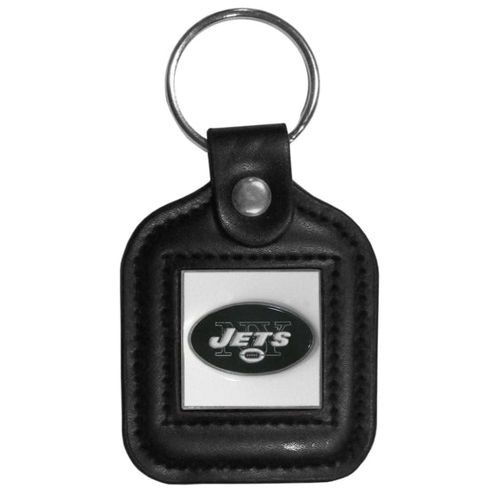 New York Jets Square Leatherette Key Chain (SSKG) - 757 Sports Collectibles
