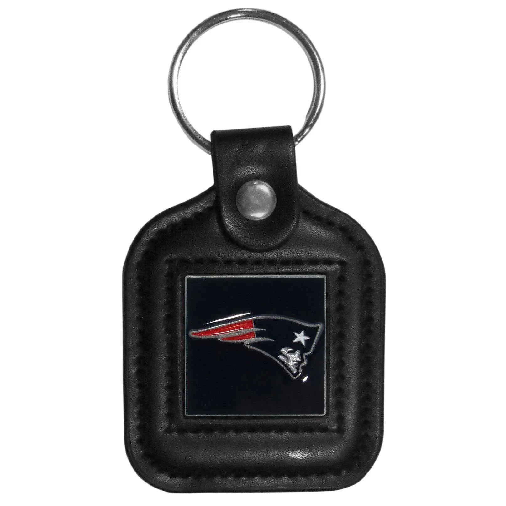 New England Patriots Square Leatherette Key Chain (SSKG) - 757 Sports Collectibles