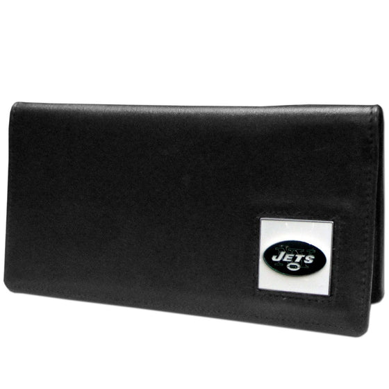 New York Jets Leather Checkbook Cover Packaged in Gift Box (SSKG) - 757 Sports Collectibles