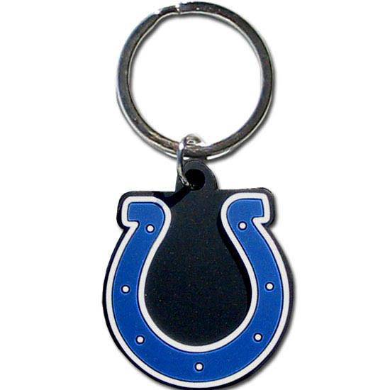NFL Indianapolis Colts Flex Rubber Logo Key Chain Ring - 757 Sports Collectibles