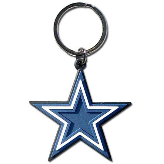 NFL Dallas Cowboys Flex Rubber Logo Key Chain Ring(SSKG) - 757 Sports Collectibles