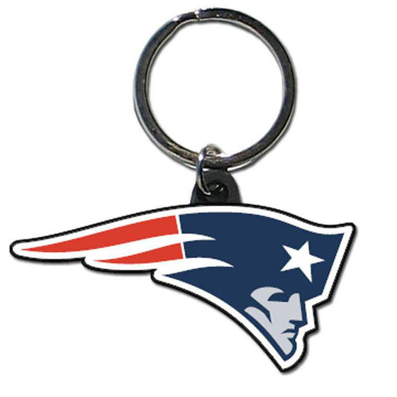NFL New England Patriots Flex Rubber Logo Key Chain Ring - 757 Sports Collectibles