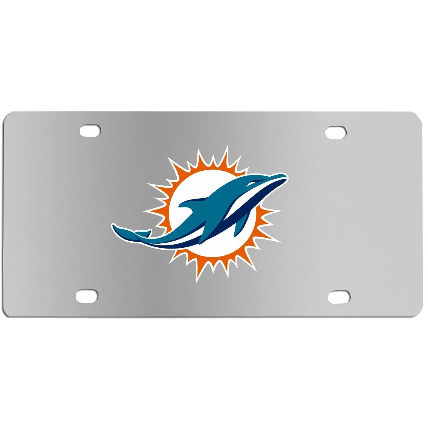 Miami Dolphins Steel License Plate Wall Plaque (SSKG) - 757 Sports Collectibles