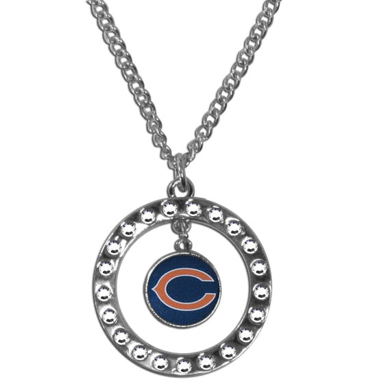 Chicago Bears Rhinestone Hoop Necklace (SSKG) - 757 Sports Collectibles