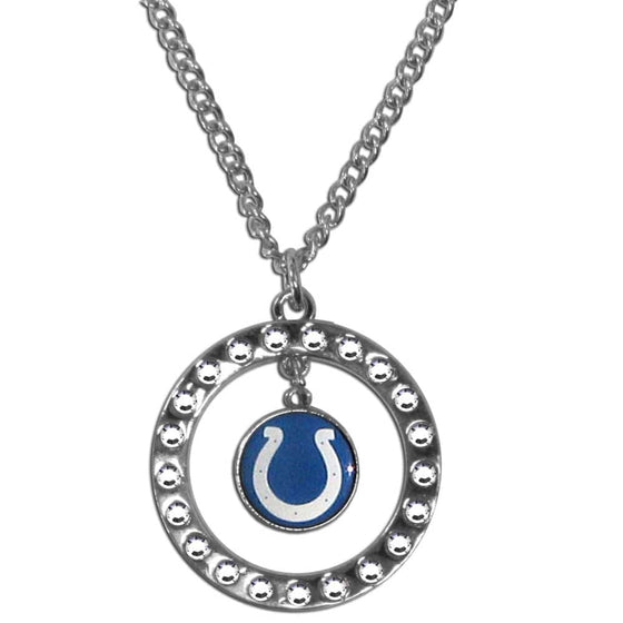 Indianapolis Colts Rhinestone Hoop Necklace (SSKG) - 757 Sports Collectibles
