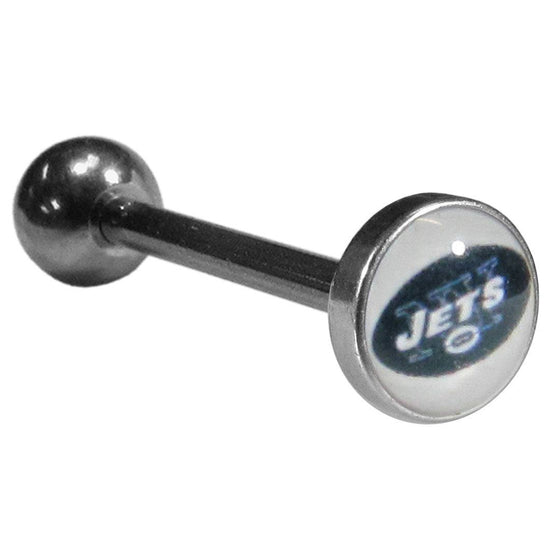 New York Jets Inlaid Barbell Tongue Ring (SSKG) - 757 Sports Collectibles