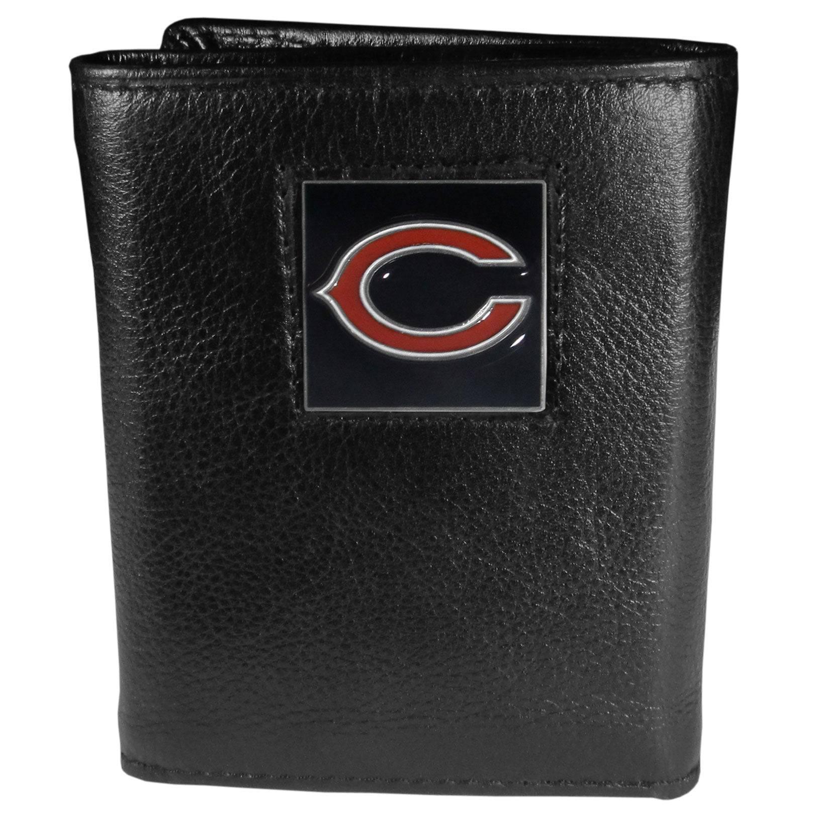 Chicago Bears Deluxe Leather Tri-fold Wallet Packaged in Gift Box (SSKG) - 757 Sports Collectibles