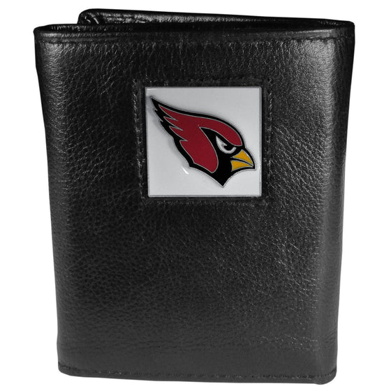 Arizona Cardinals Deluxe Leather Tri-fold Wallet Packaged in Gift Box (SSKG) - 757 Sports Collectibles