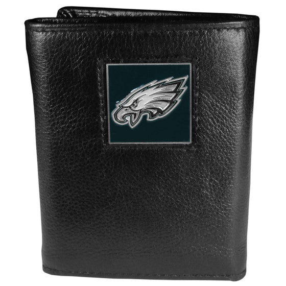 Philadelphia Eagles Deluxe Leather Tri-fold Wallet Packaged in Gift Box (SSKG) - 757 Sports Collectibles