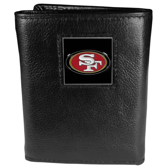 San Francisco 49ers Deluxe Leather Tri-fold Wallet (SSKG) - 757 Sports Collectibles