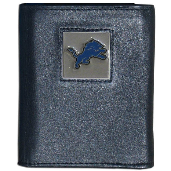 Detroit Lions Deluxe Leather Tri-fold Wallet (SSKG) - 757 Sports Collectibles