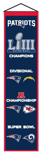New England Patriots Super Bowl 53 Champions Road To SB Banner