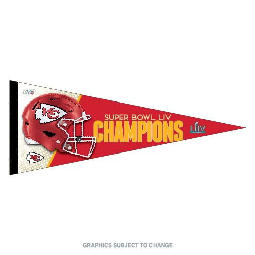 Kansas City Chiefs Super Bowl LIV 54 Champions 12x30 Premium Pennant