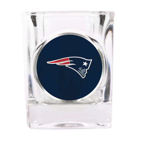 New England Patriots 2 oz. Square Shot Glass with Metallic Applique