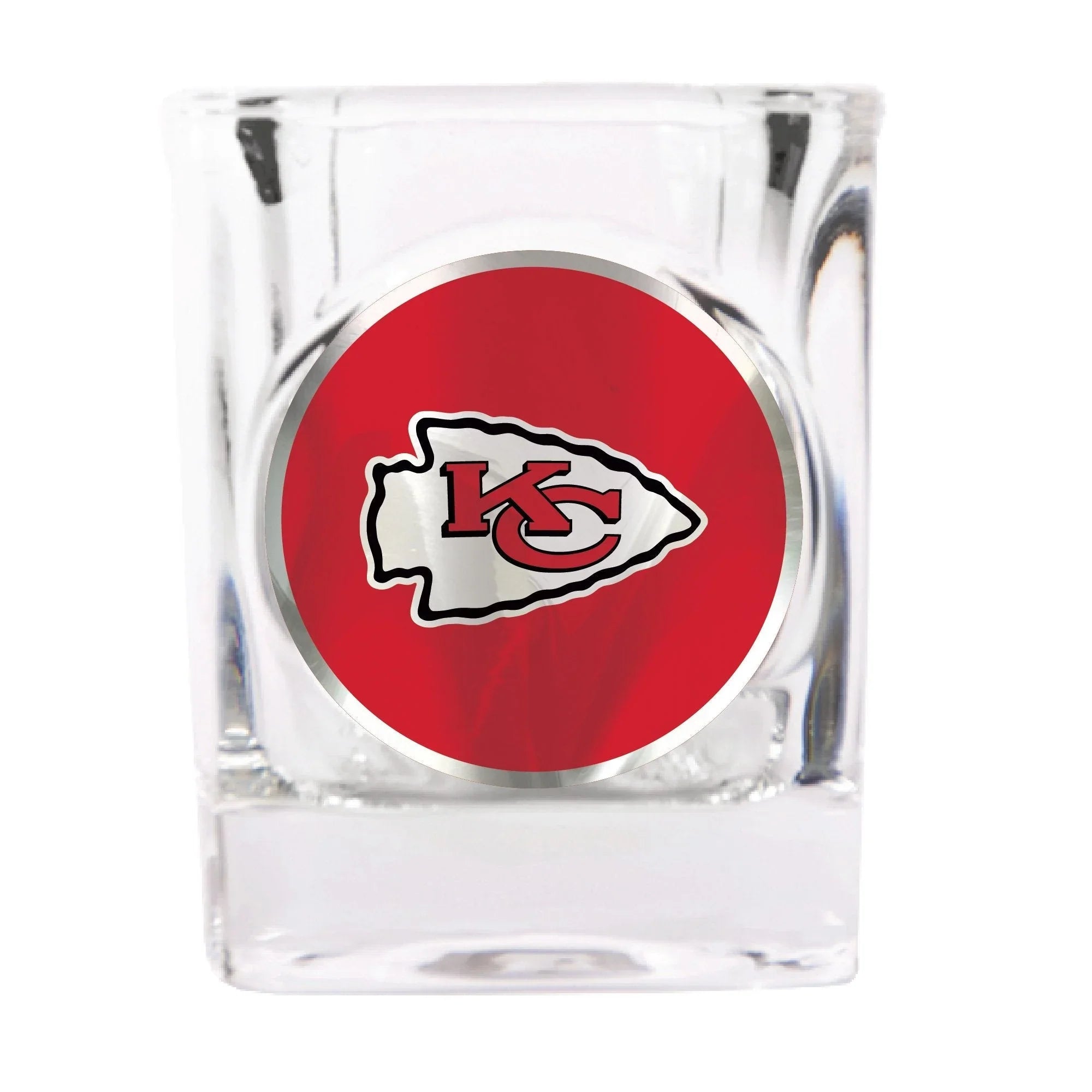 Kansas City Chiefs 2 oz. Square Shot Glass with Metallic Applique