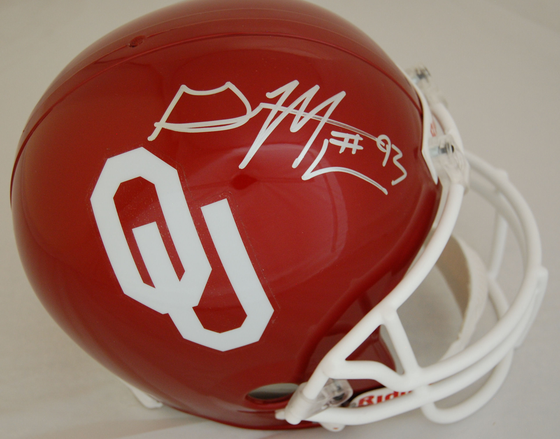 Gerald Mccoy Oklahoma Sooners Autographed Full Size Replica Helmet