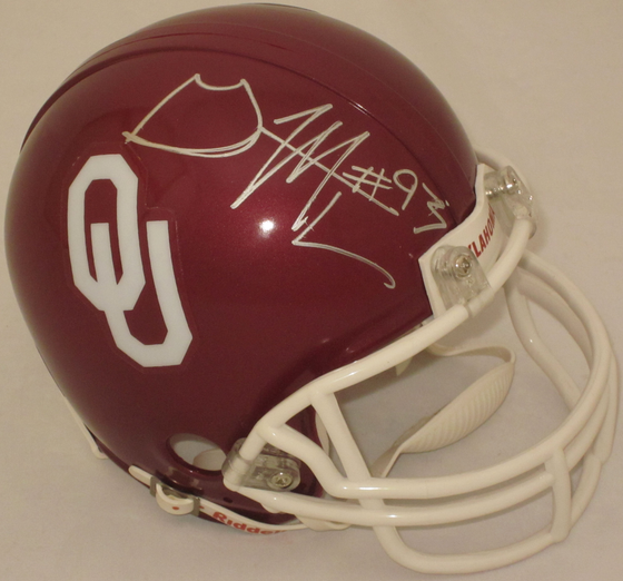 Gerald Mccoy Oklahoma Sooners Autographed Mini Helmet