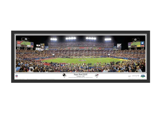 Pittsburgh Steelers v Arizona Cardinals Super Bowl 43 XLIII Game Winning Play Panorama 13.5x40 Photo - Standard Frame