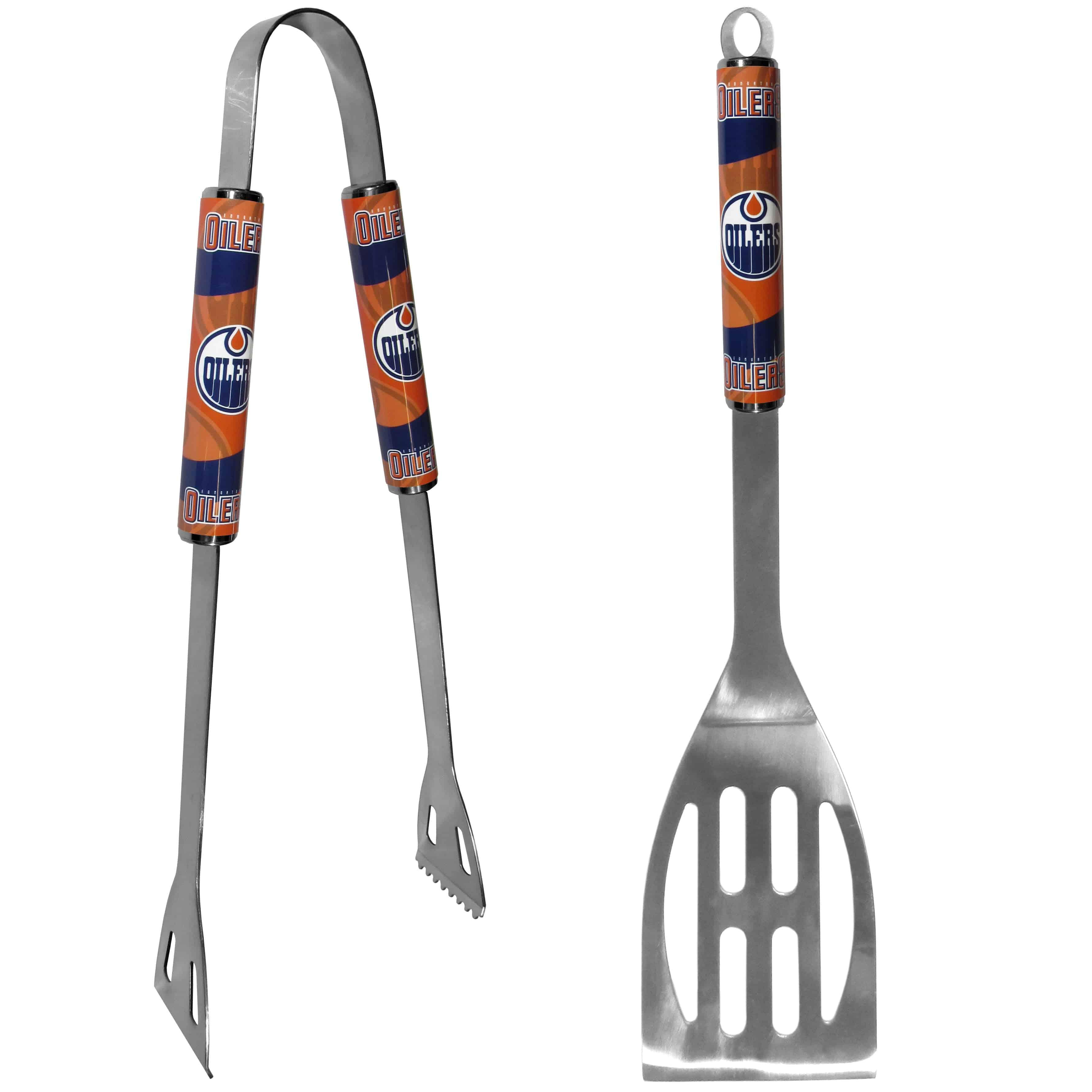Edmonton Oilers�� 2 pc Steel BBQ Tool Set (SSKG) - 757 Sports Collectibles