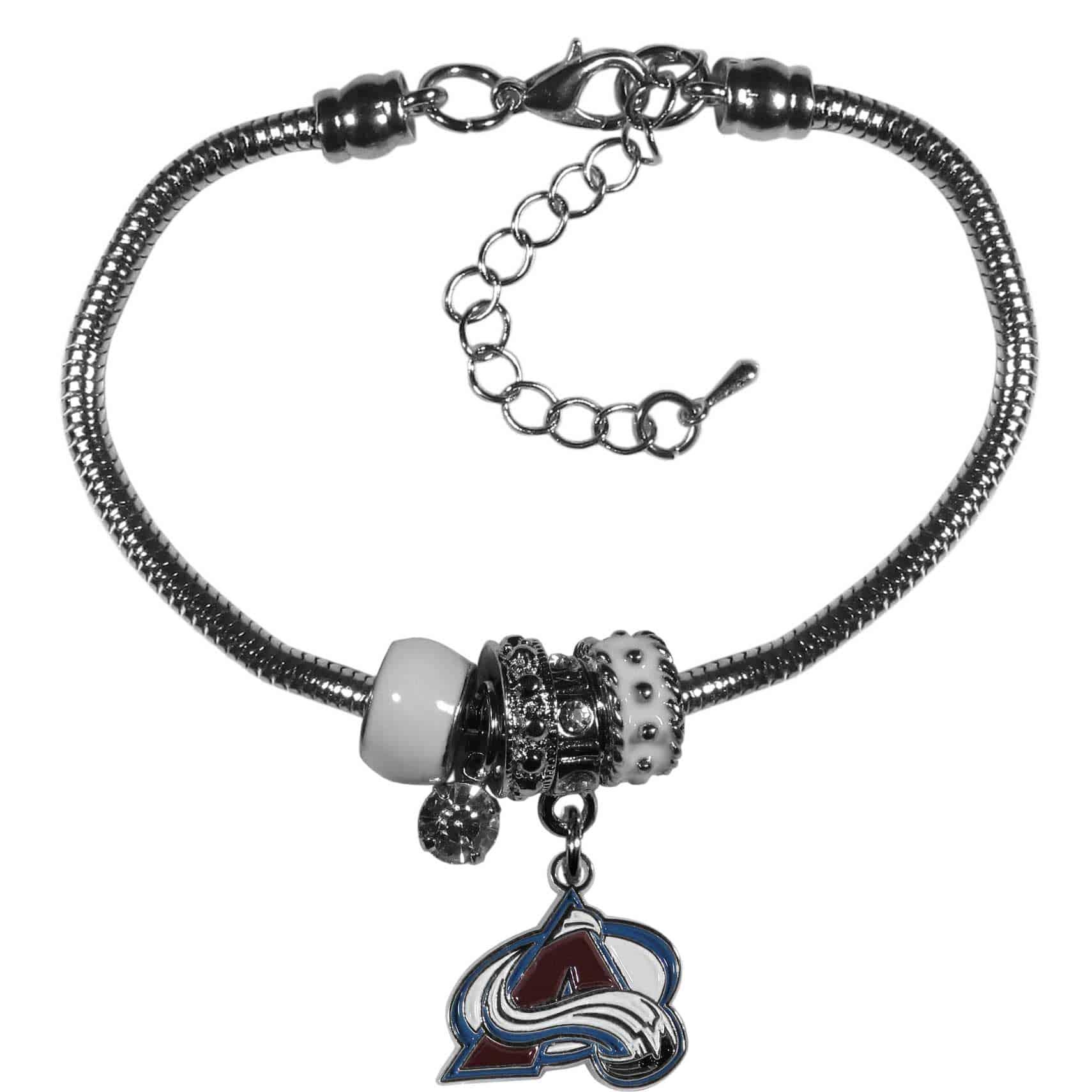Colorado Avalanche�� Euro Bead Bracelet (SSKG) - 757 Sports Collectibles