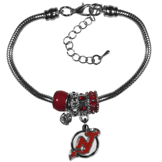 New Jersey Devils�� Euro Bead Bracelet (SSKG) - 757 Sports Collectibles