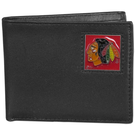 Chicago Blackhawks�� Leather Bi-fold Wallet Packaged in Gift Box (SSKG) - 757 Sports Collectibles