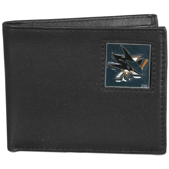 San Jose Sharks�� Leather Bi-fold Wallet Packaged in Gift Box (SSKG) - 757 Sports Collectibles