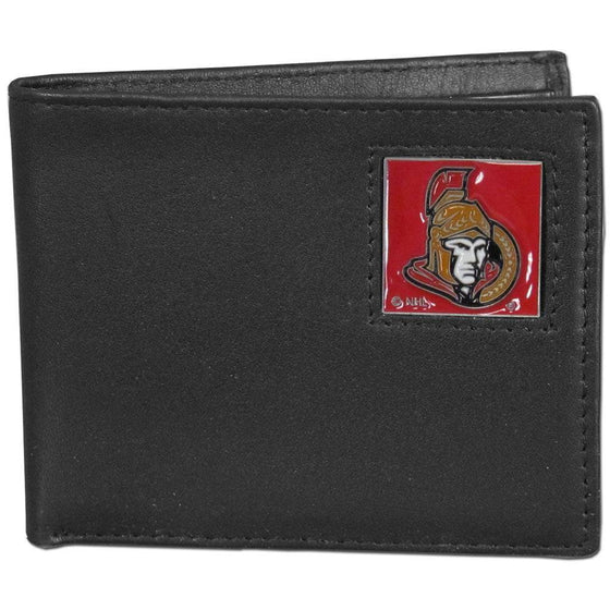 Ottawa Senators�� Leather Bi-fold Wallet Packaged in Gift Box (SSKG) - 757 Sports Collectibles