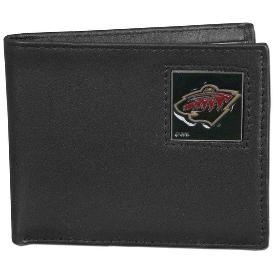 Minnesota Wild�� Leather Bi-fold Wallet Packaged in Gift Box (SSKG) - 757 Sports Collectibles