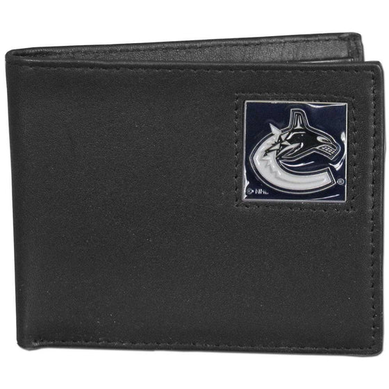 Vancouver Canucks�� Leather Bi-fold Wallet (SSKG) - 757 Sports Collectibles