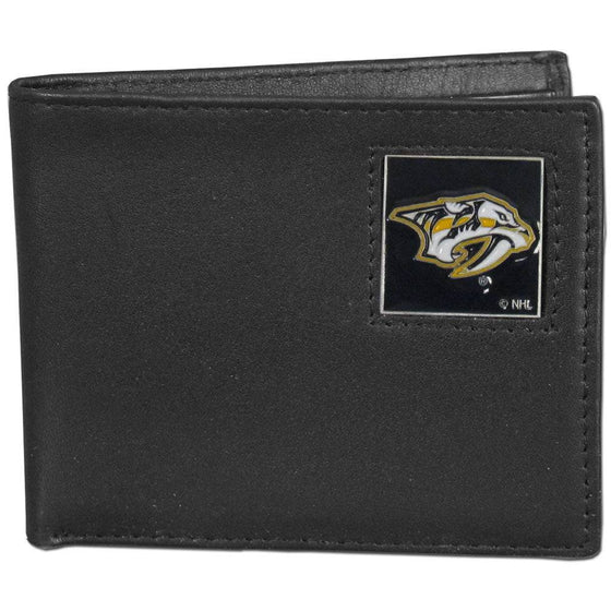 Nashville Predators�� Leather Bi-fold Wallet (SSKG) - 757 Sports Collectibles