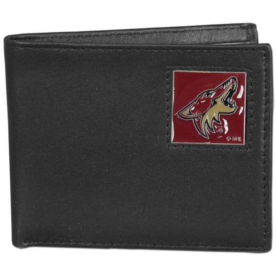 Arizona Coyotes�� Leather Bi-fold Wallet Packaged in Gift Box (SSKG) - 757 Sports Collectibles