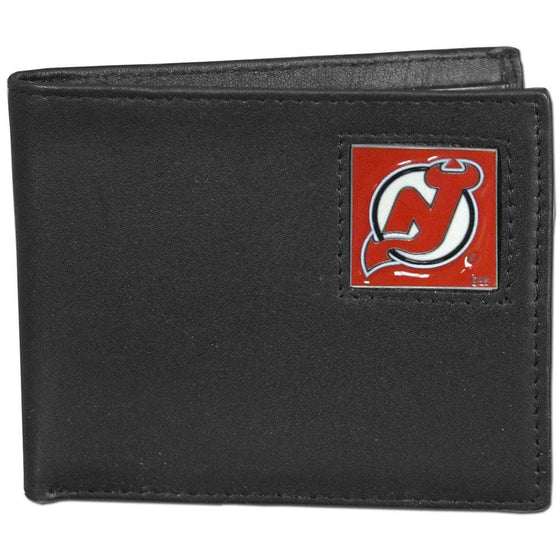 New Jersey Devils�� Leather Bi-fold Wallet Packaged in Gift Box (SSKG) - 757 Sports Collectibles