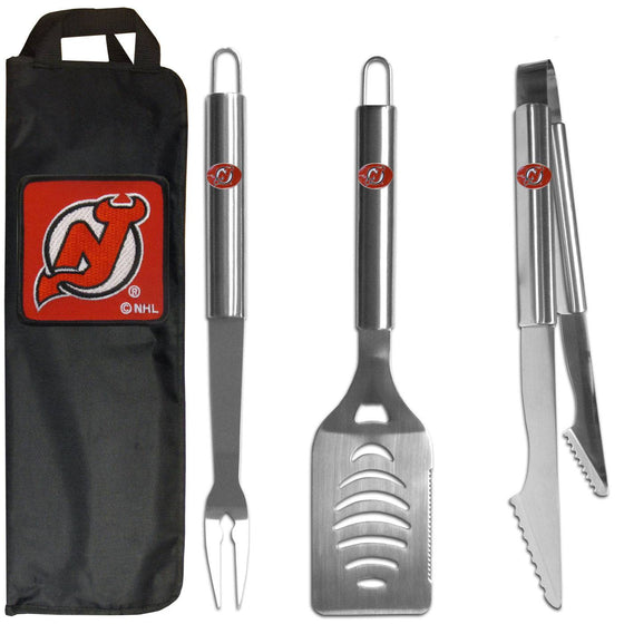 New Jersey Devils�� 3 pc Stainless Steel BBQ Set with Bag (SSKG) - 757 Sports Collectibles