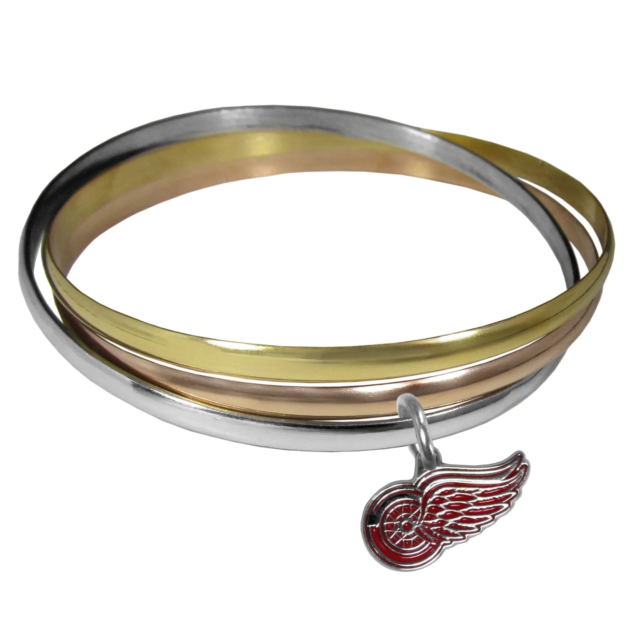 Detroit Red Wings Tri-color Bangle Bracelet