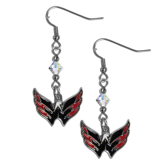 Washington Capitals�� Crystal Dangle Earrings (SSKG) - 757 Sports Collectibles